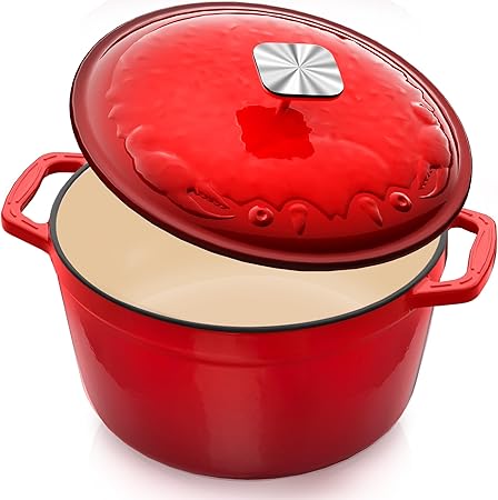 DUTZUN Enameled Cast Iron Dutch Oven - 5 Quart, Exclusive