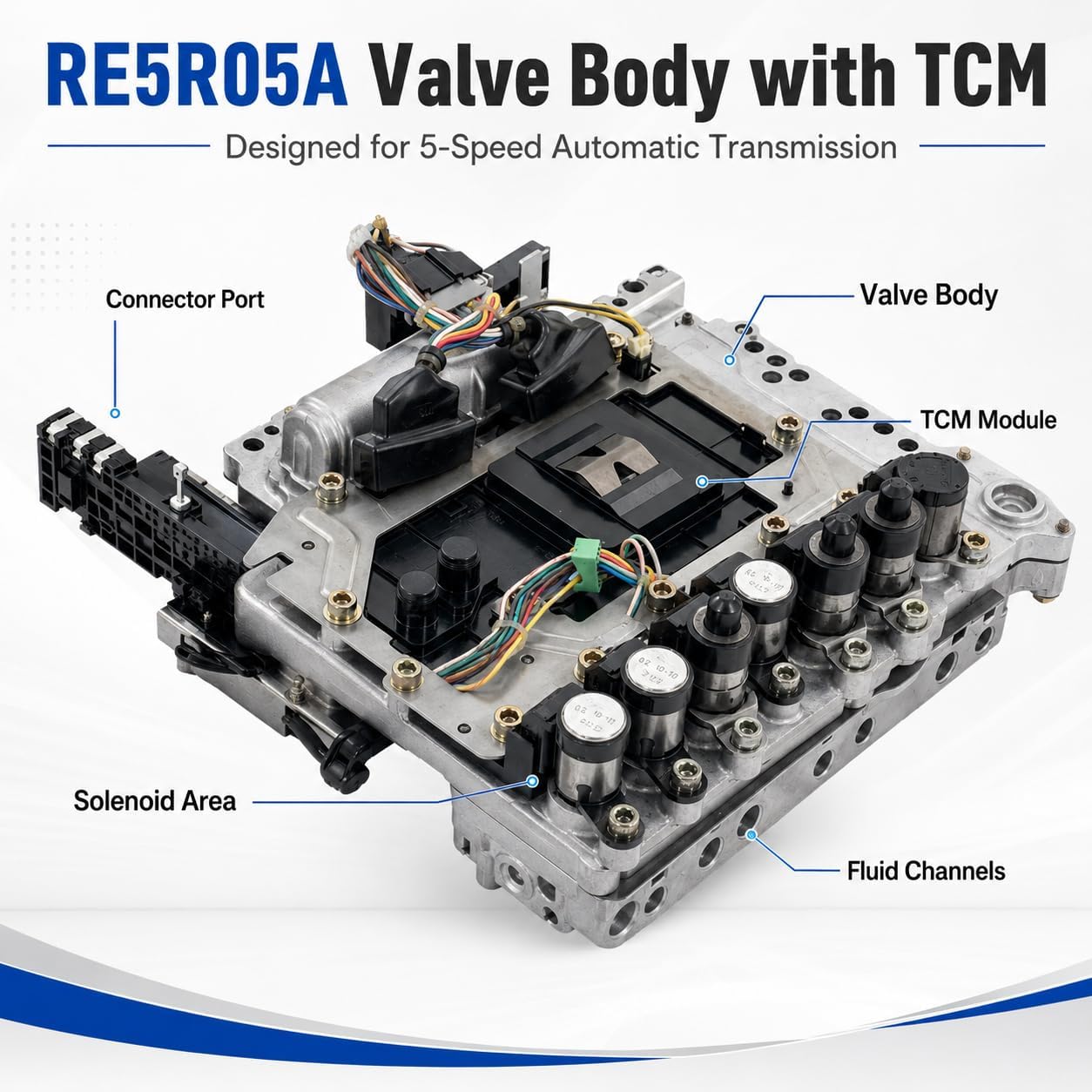 RE5R05A Transmission Valve Body w/TCM Compatible with Nissan Armada Frontier Pathfinder Titan Xterra 350Z & Infiniti G35 G37 FX35 FX45 M35 QX56 2000-2011, Replace 0260550002 31705-90X00