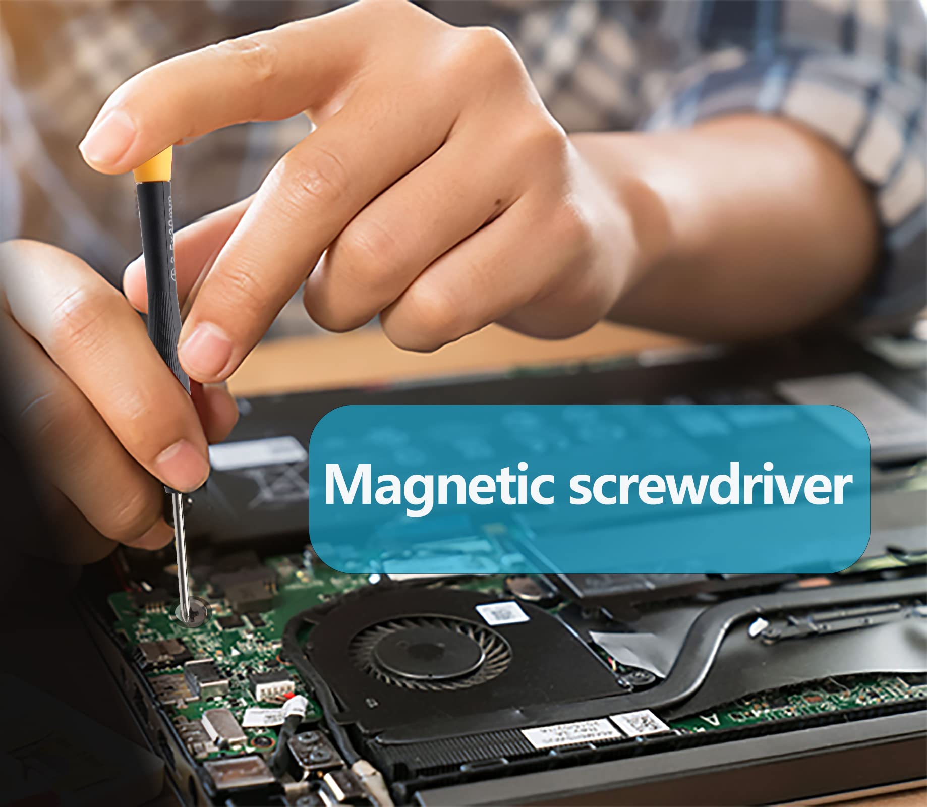 CO-RODE Kit di viti per computer portatile con cacciavite per scheda madre SSD e colla blu