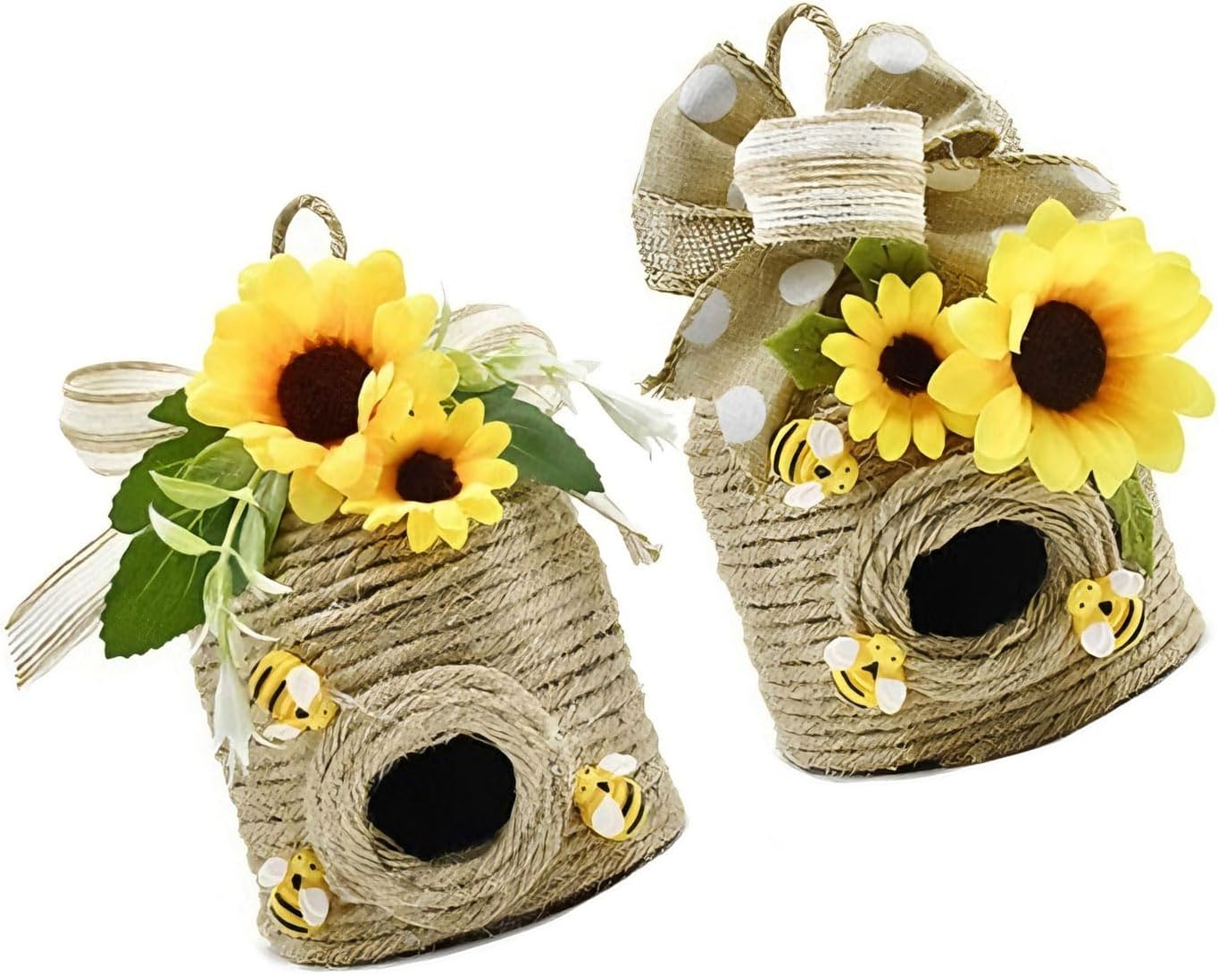 Rustics Bumbles Bees Hives Decors 2Pack Natural Bees House, Spring/Summers Farmhouse Kitchen Shelf Table Tiered Tray Spring/Summers Farmhouse Kitchen Shelf Table Tiered Tray
