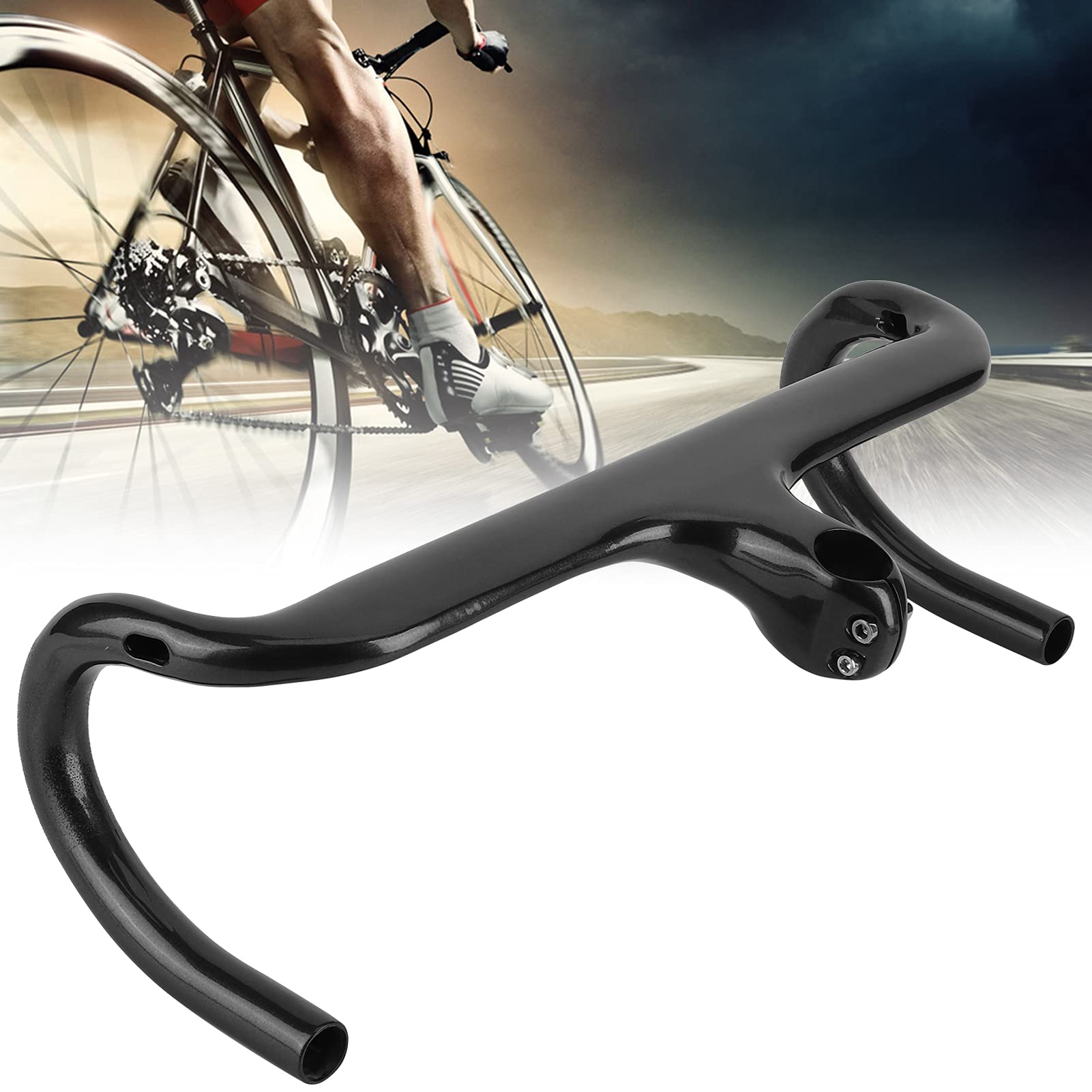 Amazon | ロードバイクハンドルバー、カーボンファイバー一体型ロード