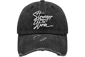 Stronger Than The Storm Washed Distressed Baseball Cap
