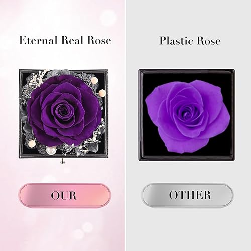 Miniatura 9 de SHOKUTO Rosa preservada regalos de cumpleaños para mujeres mamá novia regalos para mamá abuela esposa hija hermana joyero con collar