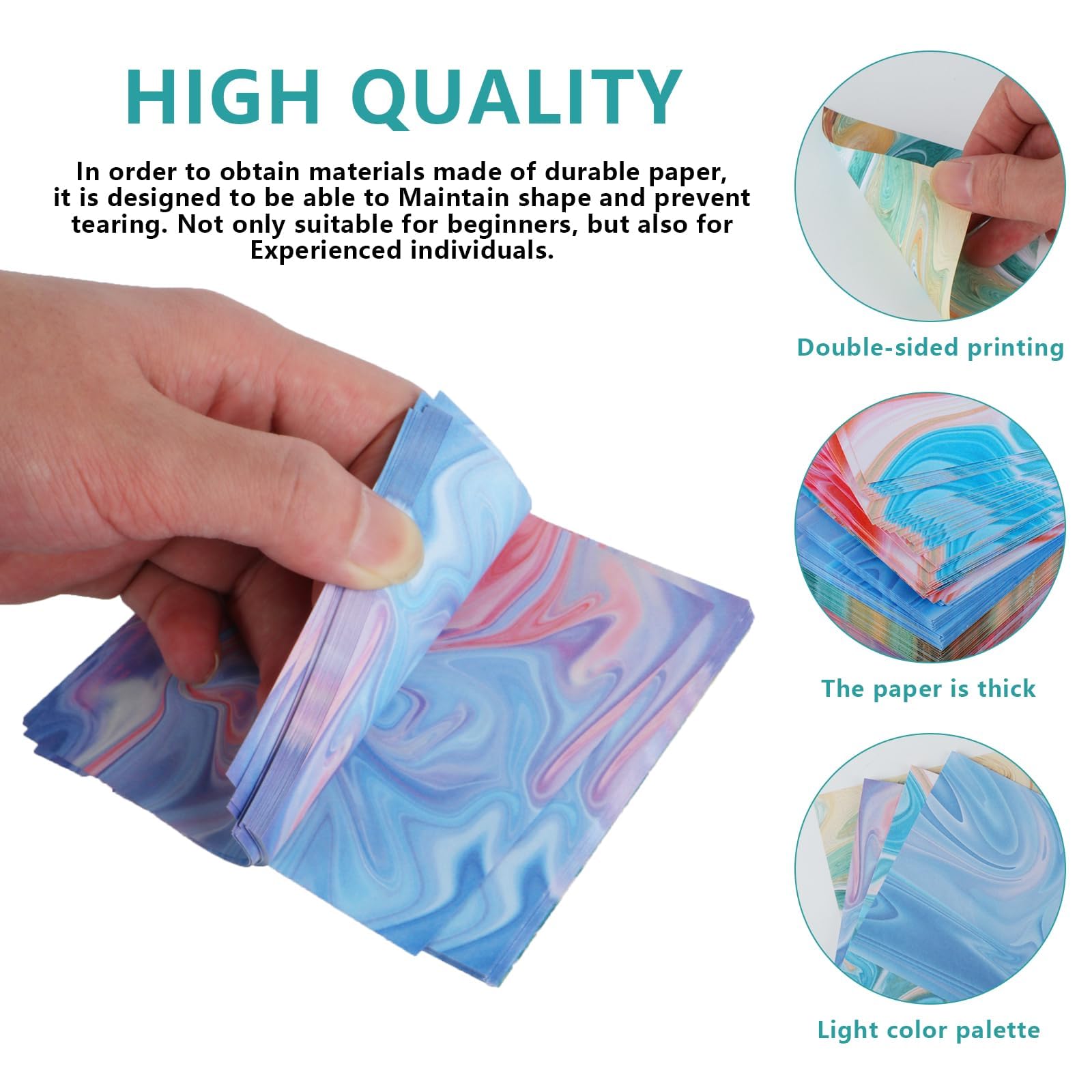 Papel Origami Degradado Doble Cara 400 Hojas 9,5x9,5 cm para Manualidades