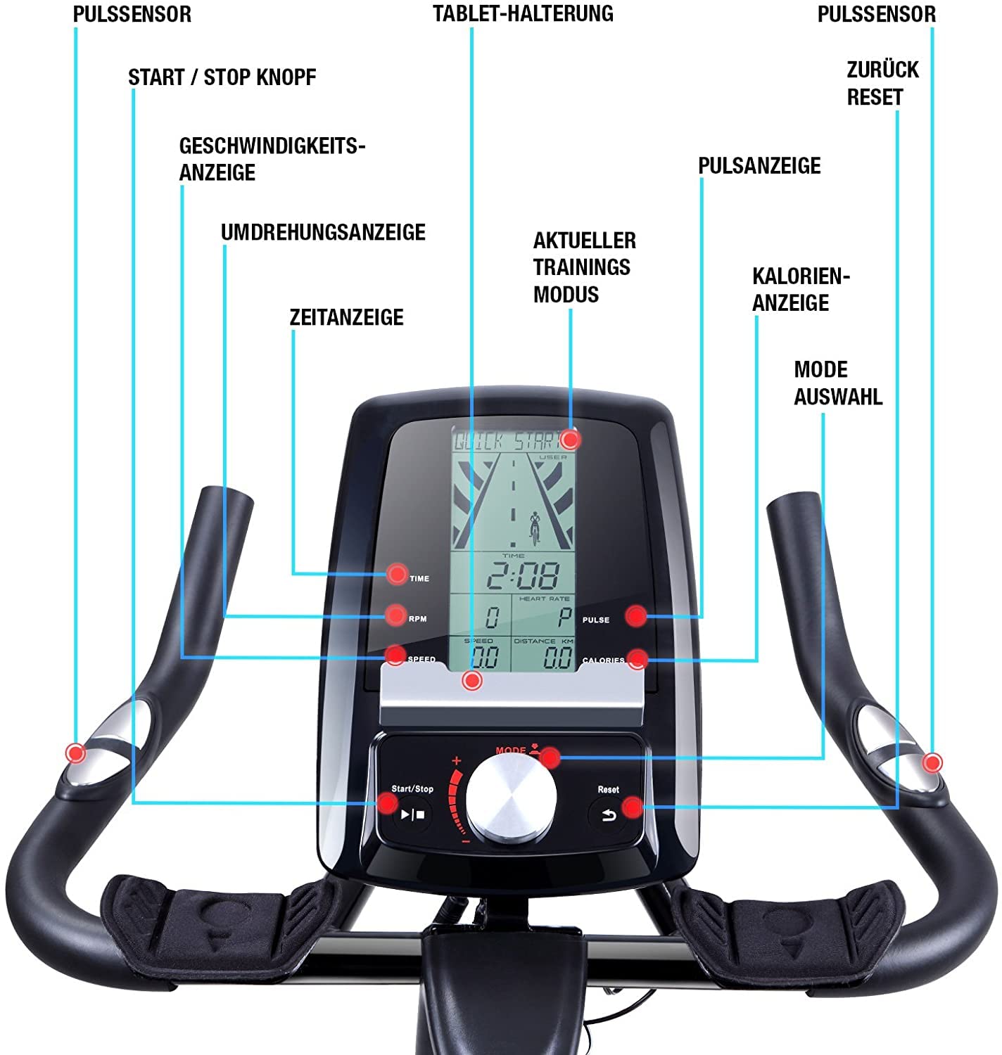 Sportstech Ergometer Heimtrainer mit 22KG Schwungrad & Multiplayer APP | Hometrainer Fahrrad für Zuhause | Trainingsgeräte für das Ausdauertraining | Fitness Exercise Bike SX200