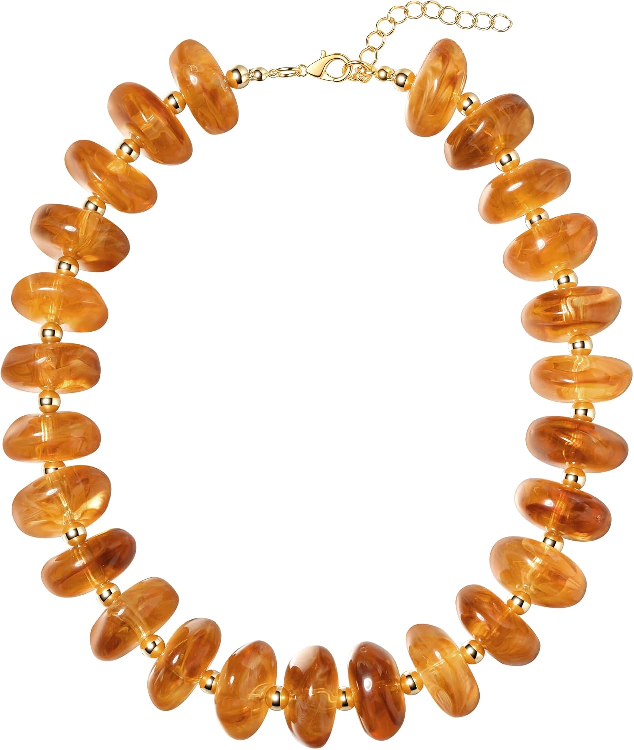 Chunky Beaded Necklace for Women, Multi-Color Acrylic Choker