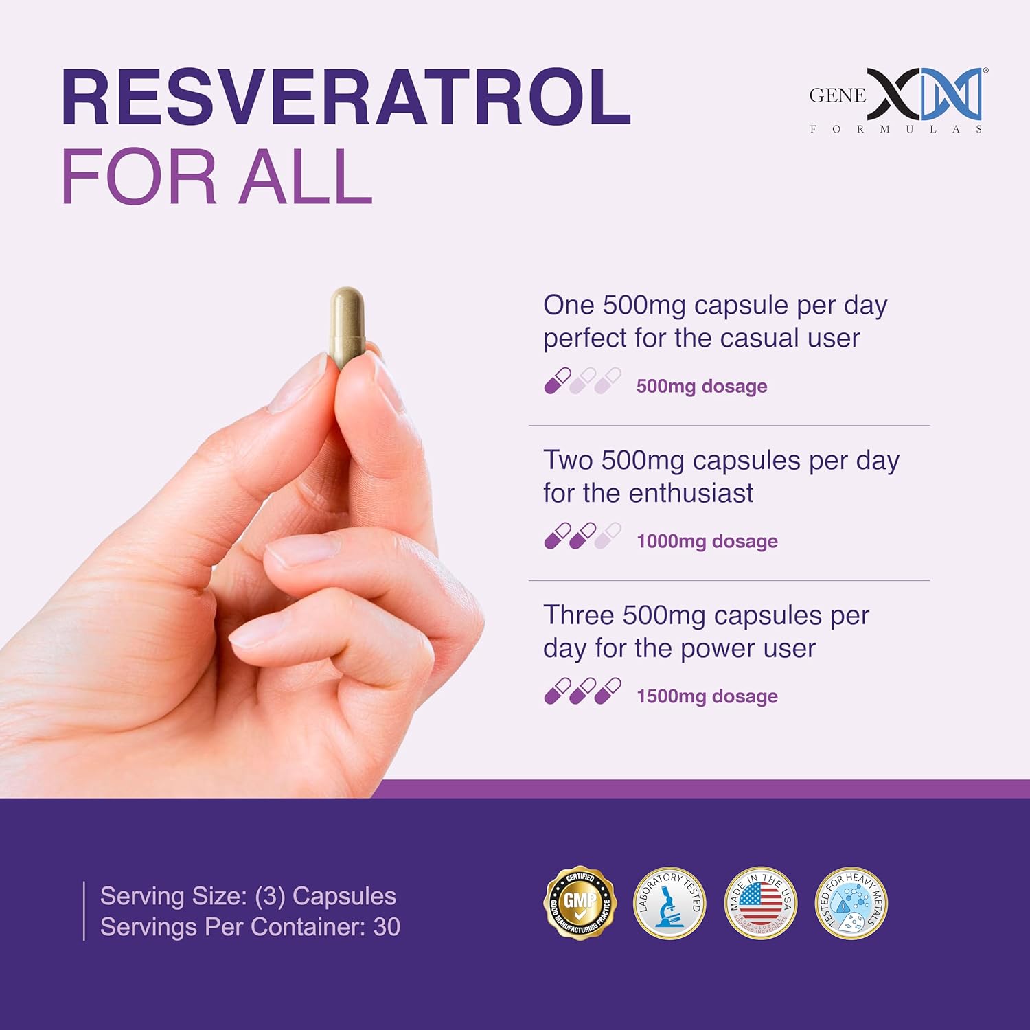 Genex Formulas Resveratrol 1500 mg Supplement for Healthy Aging – NSF Certified for Safety, Quality & Label Accuracy – Potent Antioxidant & Healthy Aging Formula - Gluten Free 90 Count - Image 7