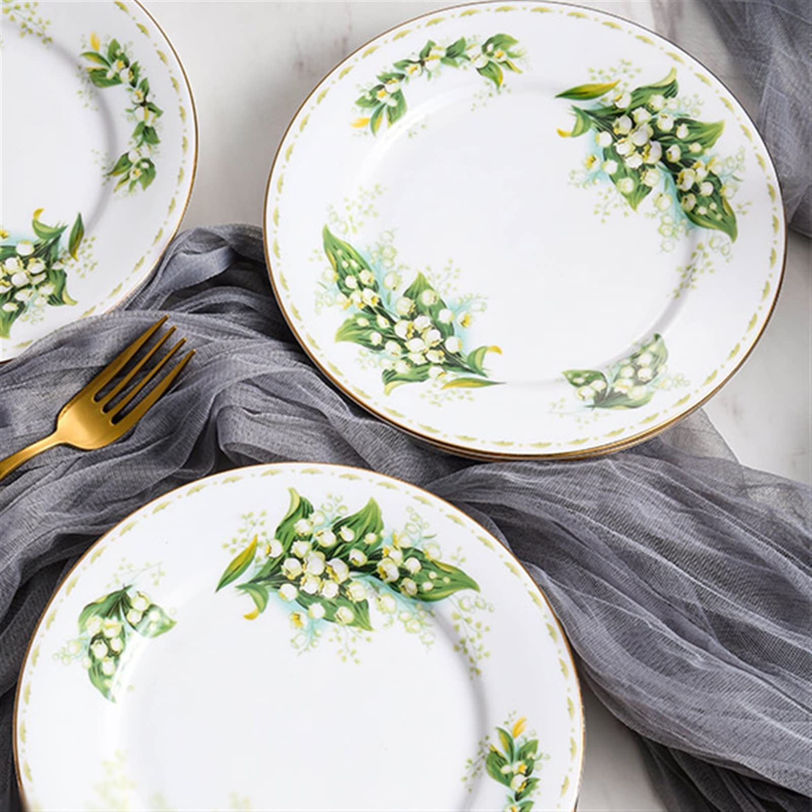 Talerze Obiadowe Ceramiczny talerz do jadalni Zastawa stołowa użytku domowego Talerz deserowy Przedni Biały Phnom Penh Płaski Zestaw talerzy 10 sztuk