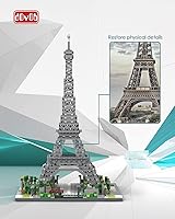 Vista 5 de dOvOb Architecture - Juego de microbloques de la Torre Eiffel, 3369 piezas de mini ladrillos 3D, juguete de rompecabezas 3D, regalo para adultos