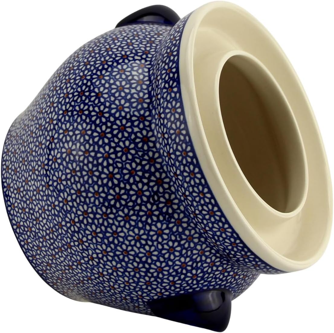 Polish Pottery Market Fermentation Crock 4.75 Quart – Handmade by Zaklady Boleslawiec Sauerkraut Crock with Lid – Made in Poland Ceramic Fermenting Crock Perfect for Pickles & Kimchi