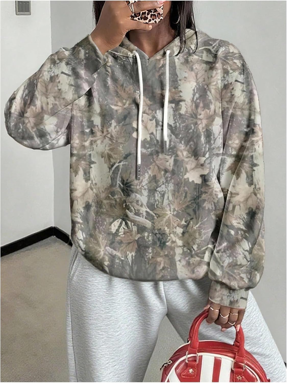 Women's Camo Graphic Sweatshirts Hooded Long Sleeve Pullover Sweatshirt Hoodies - Image 4