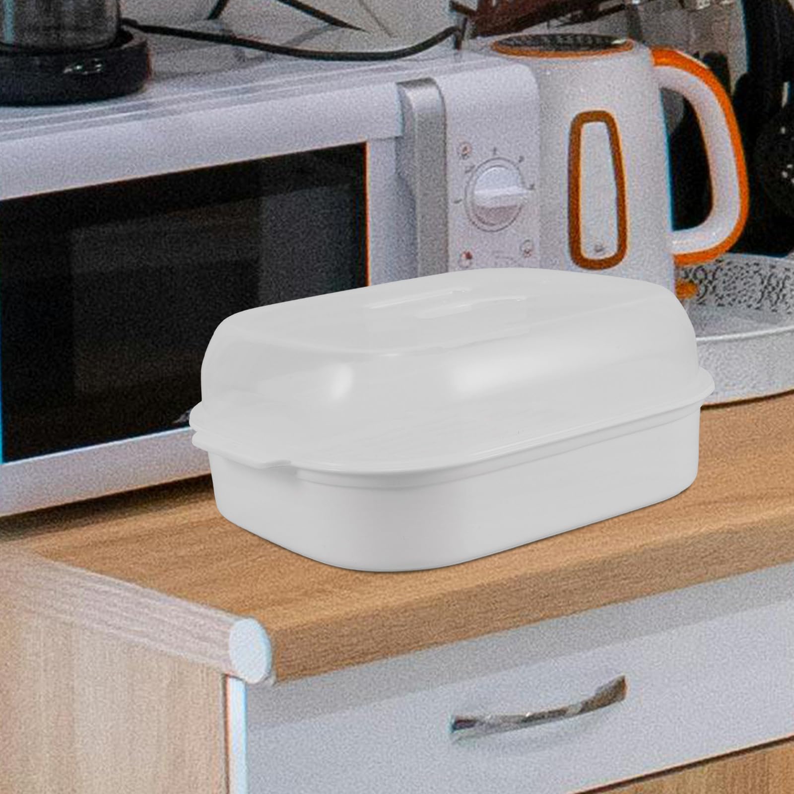 Vaschetta Vapore per Microonde con Coperchio Cucina Salutare e Pratica per Verdure Pesce e Cibo Trasparente Realizzata in Plastica Alimentare Resistente al Calore