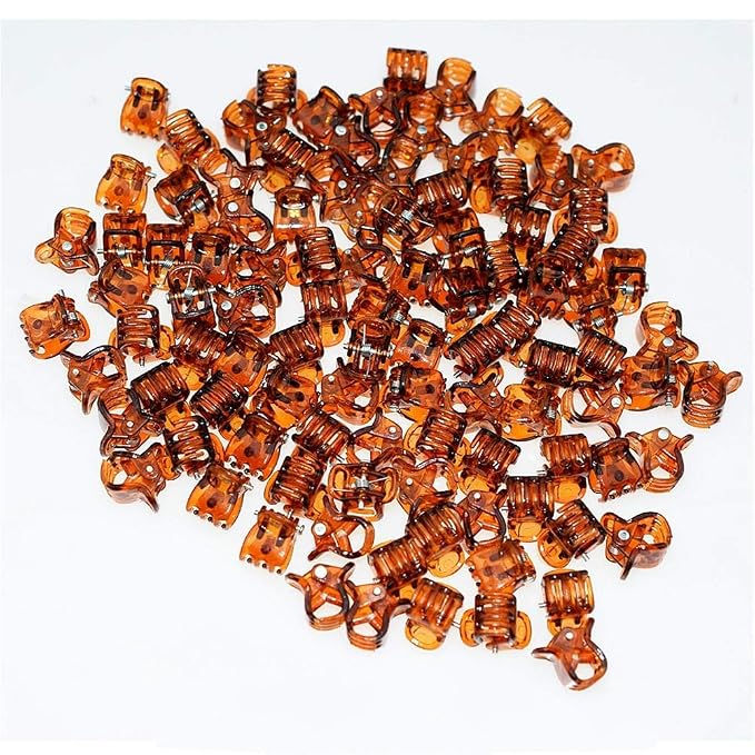 100 piezas pinzas para cabello mini plástico negro y marrón miniatura 3