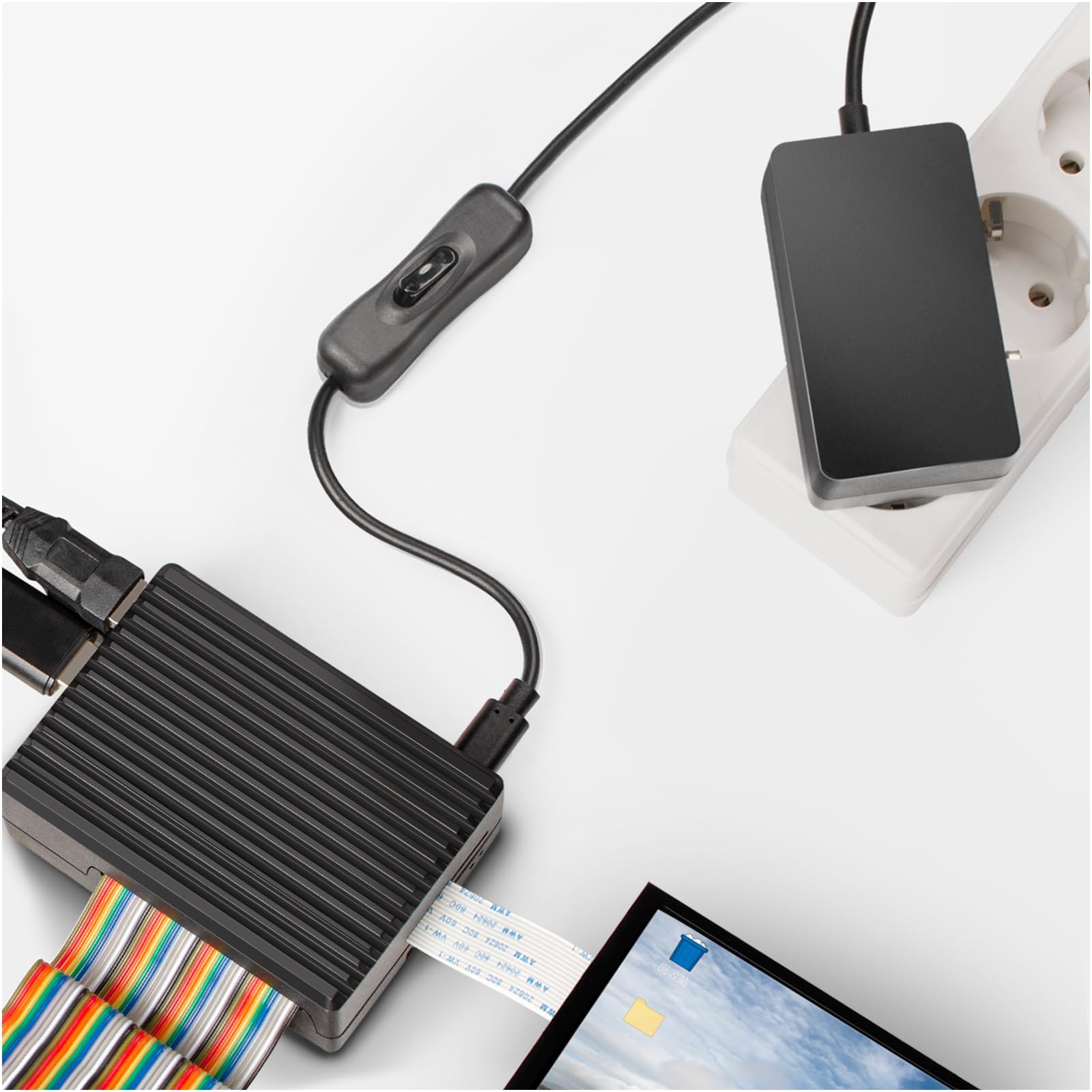 Miuzei Raspberry Pi 4 y 5 3 Fuente de alimentación 5V 4,1 A 20,5W USB C Power Supply con Interruptor de Encendido/Apagado Enchufe Europeo Cargador para Raspberry Pi 5 y 3 4 Modelo B 8GB 4GB 2GB 1GB