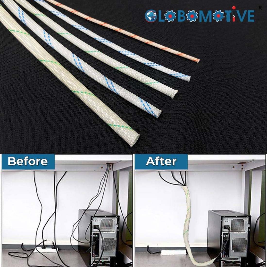 Fiberglass Wire Sleeve - Heat & Rodent Protection -3