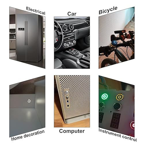 Miniatura 7 de DMWD 2 interruptores de botón momentáneo de 0.748 in de 12 V 24 V CC, indicador LED, impermeable, antivandálico, carcasa de acero inoxidable,