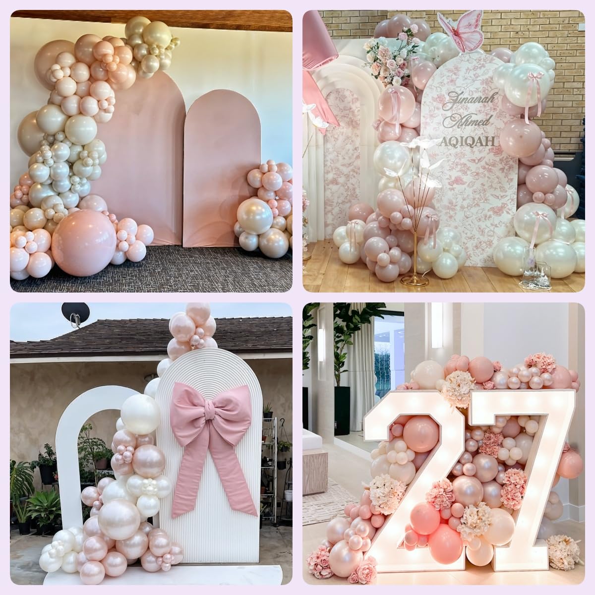 Zakurzone różowe balony, 50 szt., 30 cm, podwójny wypchany różowy i perłowy balon, przezroczysty balon dla kobiet, dziewcząt, baby shower, wieczór panieński, ślub, boho, dekoracje na przyjęcie