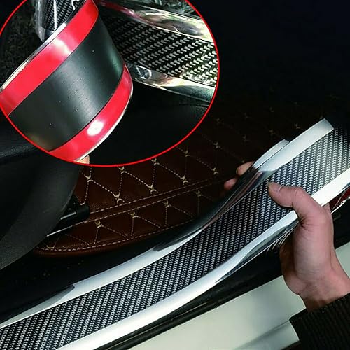 Miniatura 5 de Protector de umbral de puerta de automóvil, anticolisión, tira de goma impermeable para la mayoría de los automóviles (2.8 pulgadas de ancho, plata,