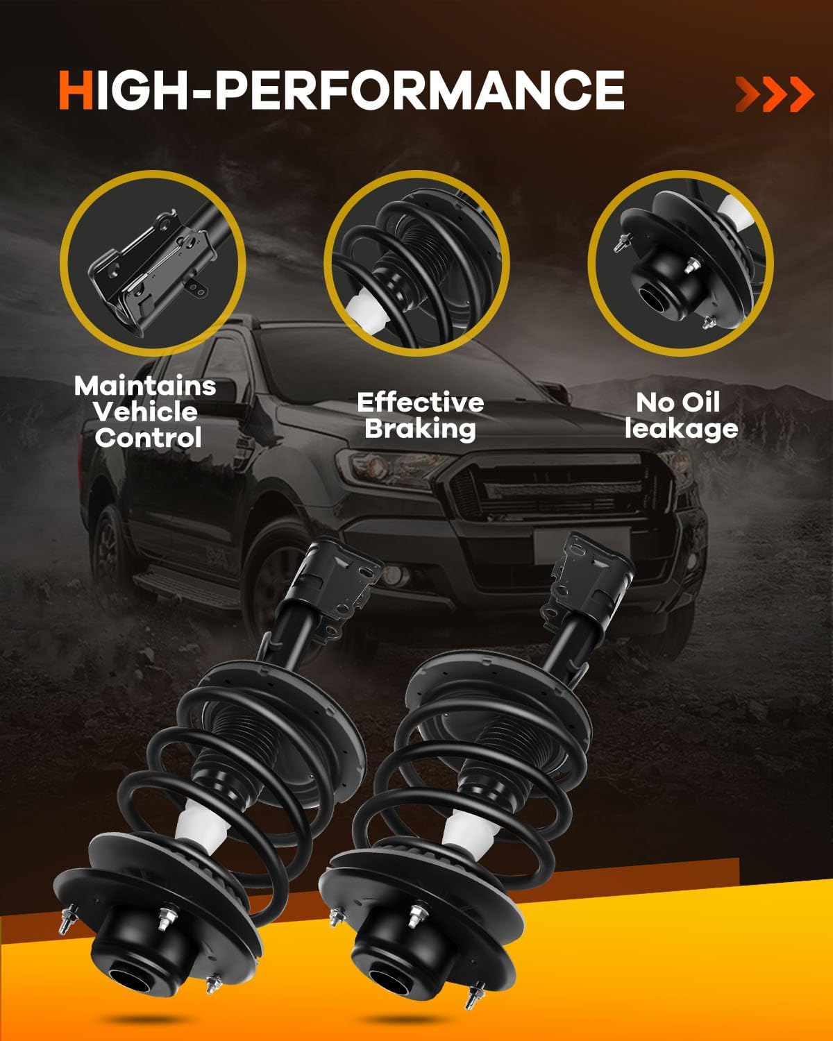 OCPTY Front Complete Struts Spring Assembly Shocks Struts Fits 2001-2007 for Chrysler Town Country,for Dodge Caravan,for Dodge Grand Caravan,01-03 for Chrysler Voyager Quick Strut 171572R - Set of 2
