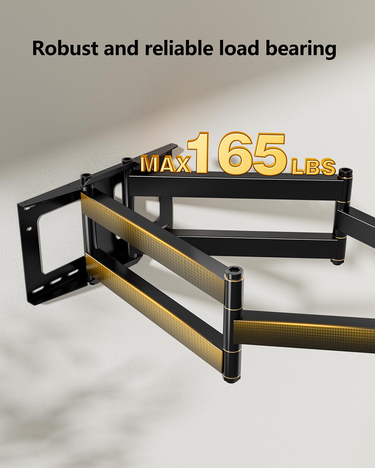 FORGING MOUNT Supporto da parete per TV a lunga portata 109cm, doppio braccio articolato Full Motion Tilt e girevole per TV da 42 a 95 pollici, carico massimo 75 kg,VESA 600x400mm
