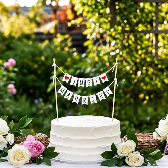 Just Married Cake Topper Wedding Decoration
