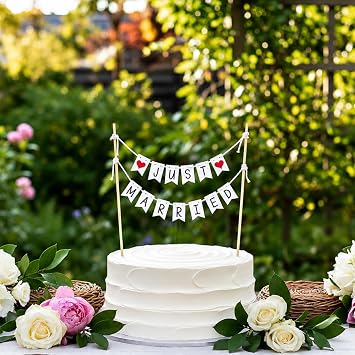 Just Married Cake Topper Wedding Decoration