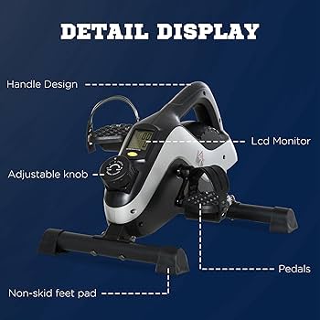 Pedal Exerciser Mini Exercise Bike, Panana Under Desk Bike For Arm Leg Training With Digital Monitor