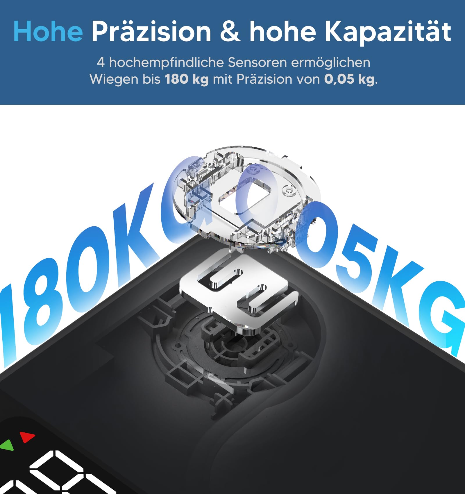 GE Bascula Grasa Corporal y Muscular, Digital Bascula Inteligente con Aplicación 14 Medidas Corporales IMC Bluetooth Báscula de Baño Precisa 180 kgs Black - 5