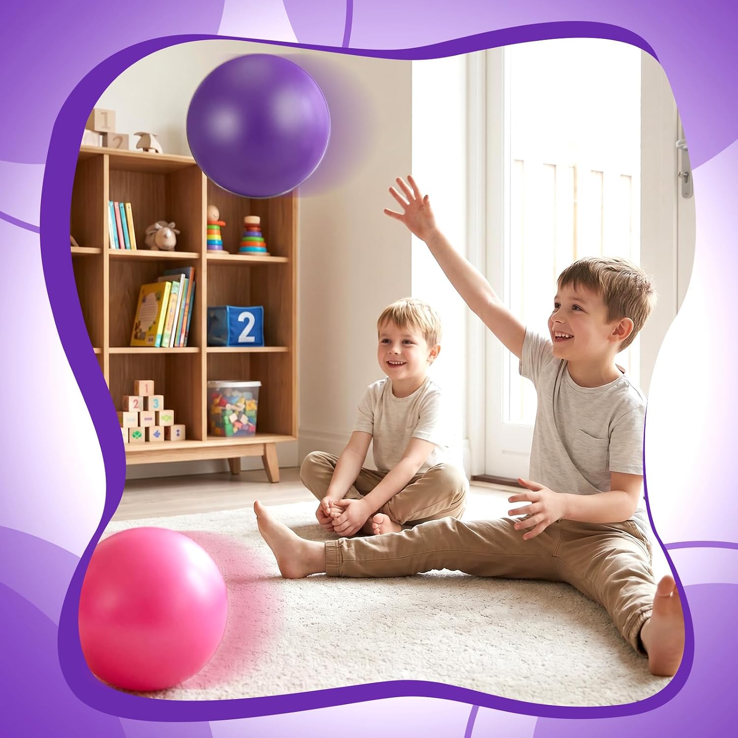 10 Pcs Pilates Ball Bulk 9 Inch Mini Yoga Ball Small Exercise Workout Ball for Women Men Kid Toddler, Exercise Balls with Pump for Physical Therapy, Stability, Stretching, Barre, Yoga, Core