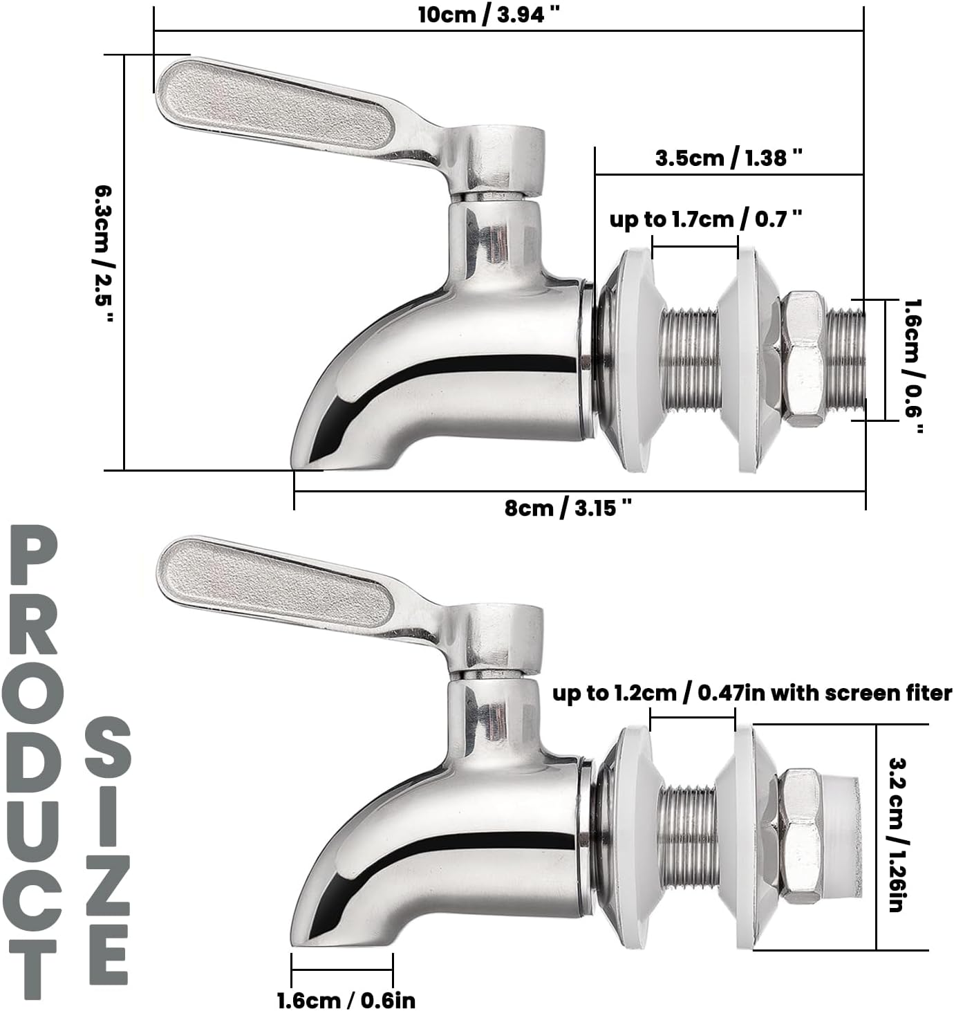 Beverage Dispenser Replacement Spigot,Stainless Steel Spigot for Water Dispenser,Drink Dispenser Replacement Faucet (1)