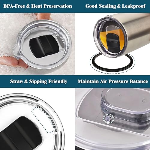 Miniatura 3 de YETI Rambler - Tapa magnética de vaso de 20 onzas compatible con tapas YETI Rambler para tapas YETI Rambler a prueba de derrames, tapas de repuesto