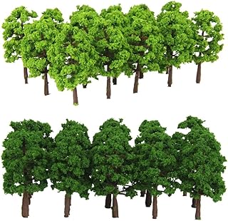 MANGOUSONG Miniature Trees,40Pcs 1:150 Scale Green Model Tree for Railway Park Home Display Scenery Layout