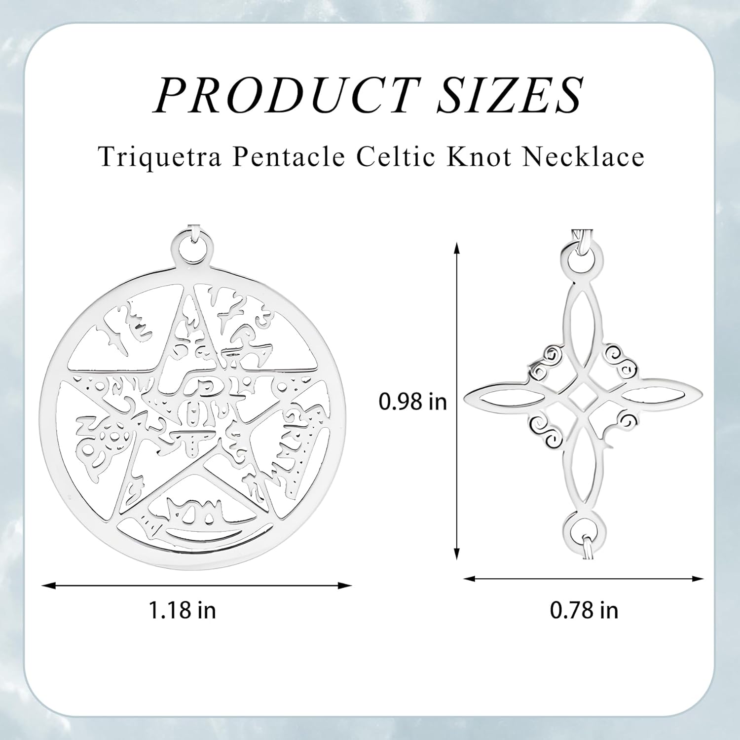 Witches Knot Necklace - Triquetra Celtic Knot Necklace, Stainless Steel Triquetra Pentacle Wiccan Jewelry, Nudo de Brujas Amuleto de Protección, Pagan Christian Celtic Witchy Jewelry for Women - Image 2