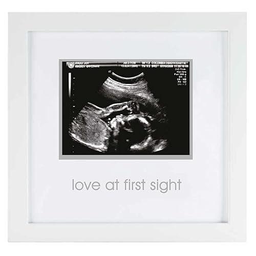 Miniatura 8 de Pearhead Love At First Sight - Marco de madera para sonogramas, anuncio de embarazo por ultrasonido, decoración de guardería para padres que esperan