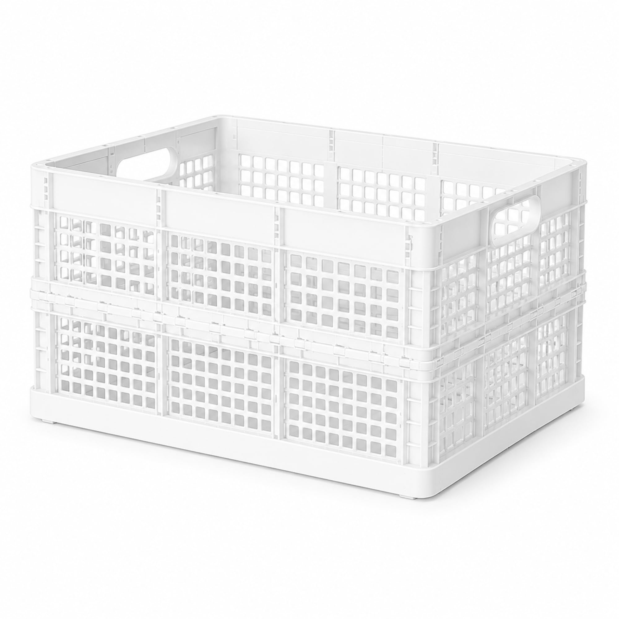 Caixa Organizadora Dobrável de Plástico 34x26,5x18,5cm | Sistema Dobrável, Alças