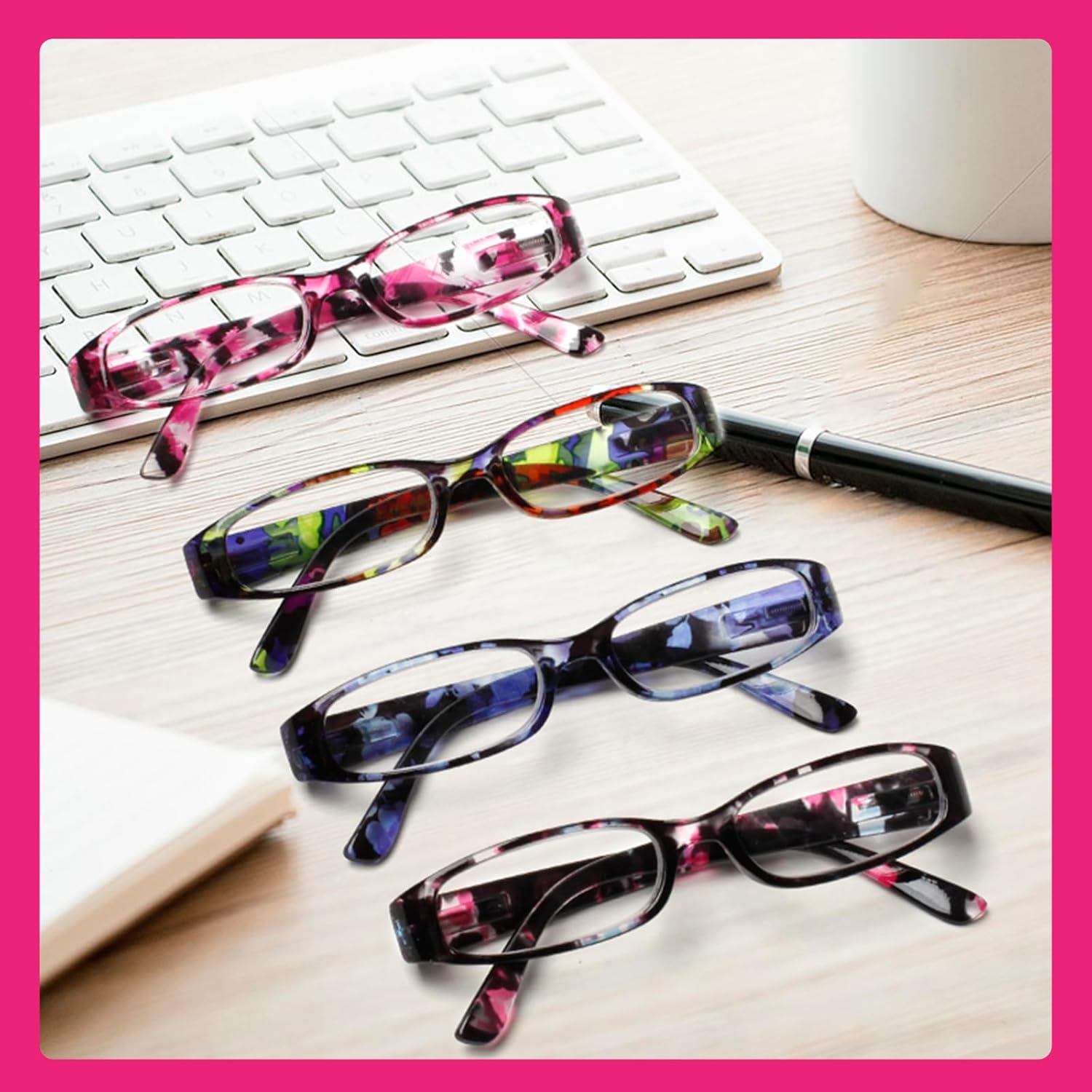 Kerecsen Women's Reading Glasses 4 Pairs Ladies Fashion Spring Hinge Readers - Image 6