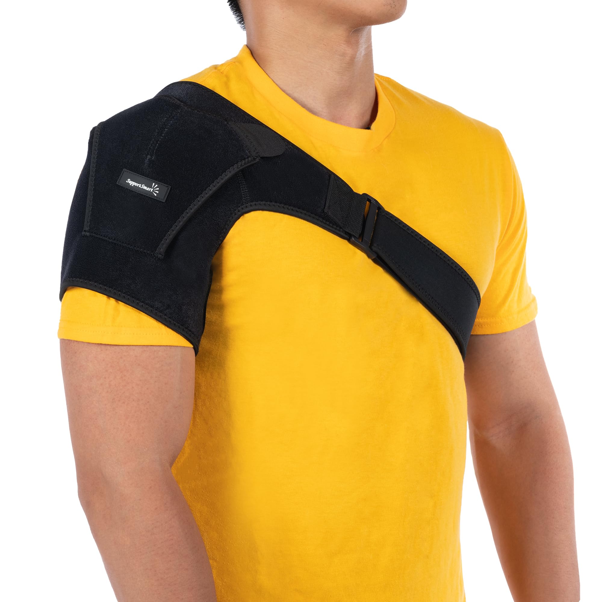 SUPPORTSMART Smart Shoulder Brace for Pain Relief & Support, Compression Sleeve for Torn Rotator Cuff, Adjustable Recovery Shoulder Brace for Men and Women