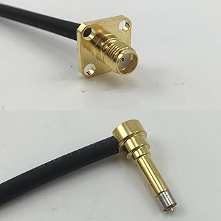 6 inch RG188 SMA FEMALE FLANGE to MS156 Male Angle Long Pigtail Jumper RF coaxial cable 50ohm Quick USA Shipping