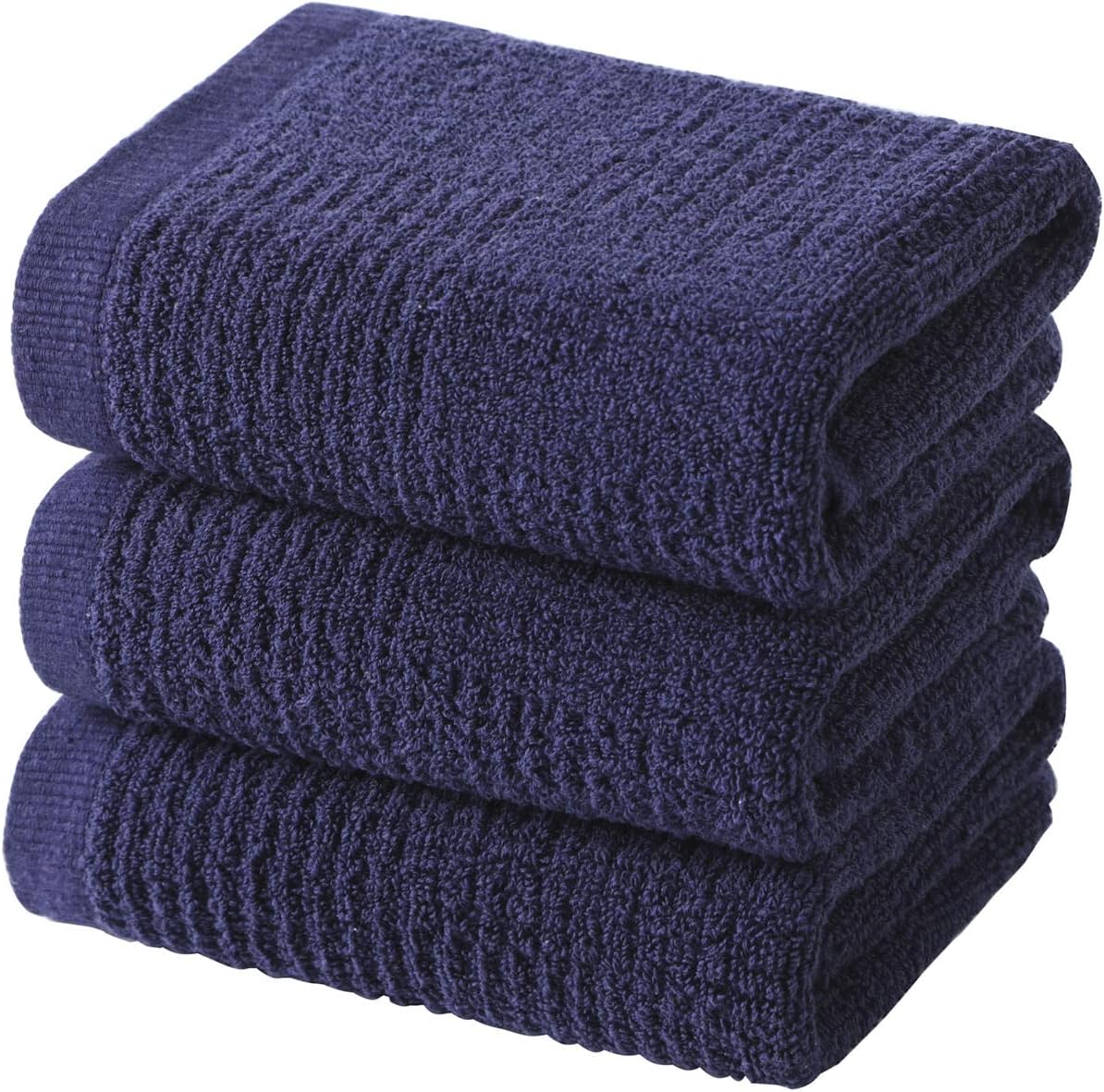 anyi Navy Dish Towels for Kitchen, Absorbent Cotton Kitchen