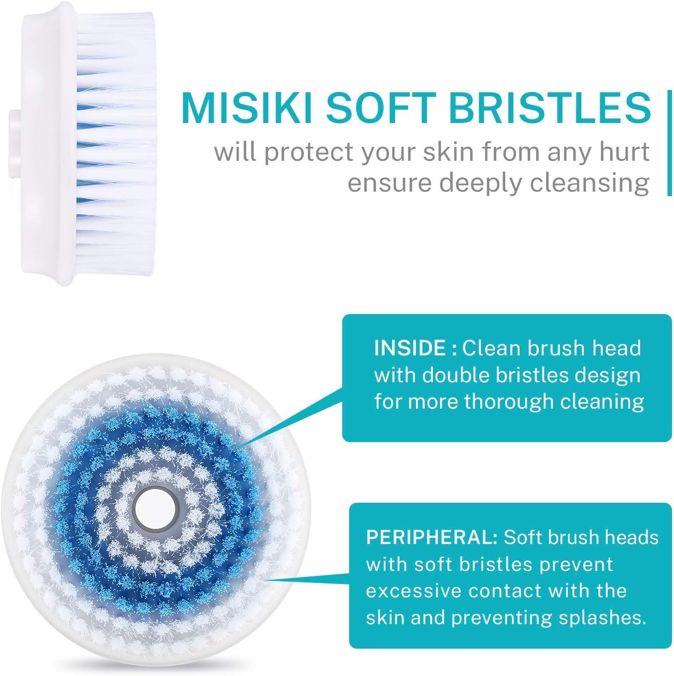 Facial Cleansing Brush Head Replacement, Facial Cleansing Brush Head, For Clogged and Enlarged Pores(Brown)