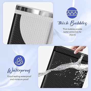 Fuxury Bubble Mailers 9.5x14.5 25 Pack Black Large Padded Envelopes