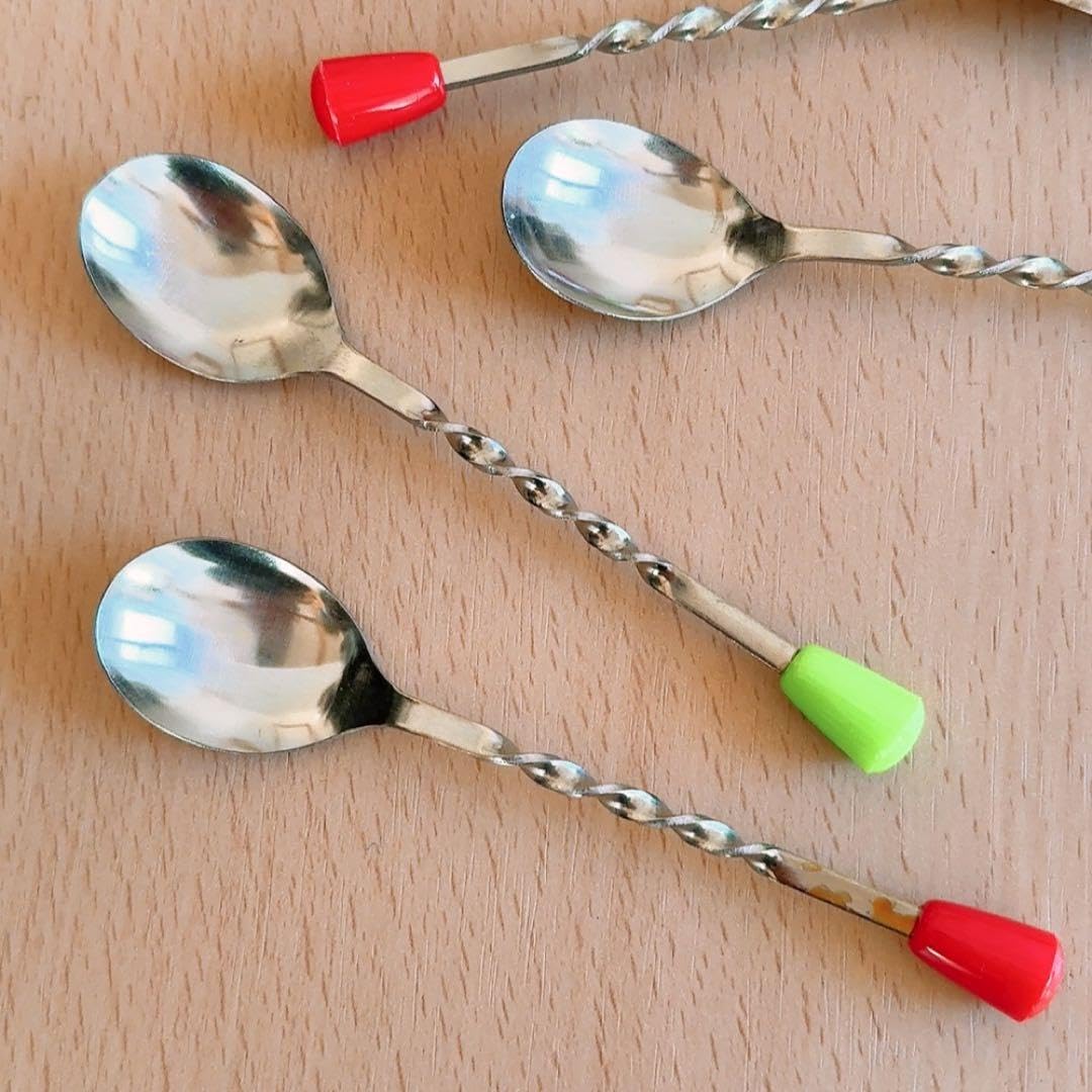昭和レトロ　ネジネジスプーン レトロスプーン スパイラルスプーン　当時物　新品 レッド) 昭和レトロ ねじねじスプーン くるくるスプーン レトロ