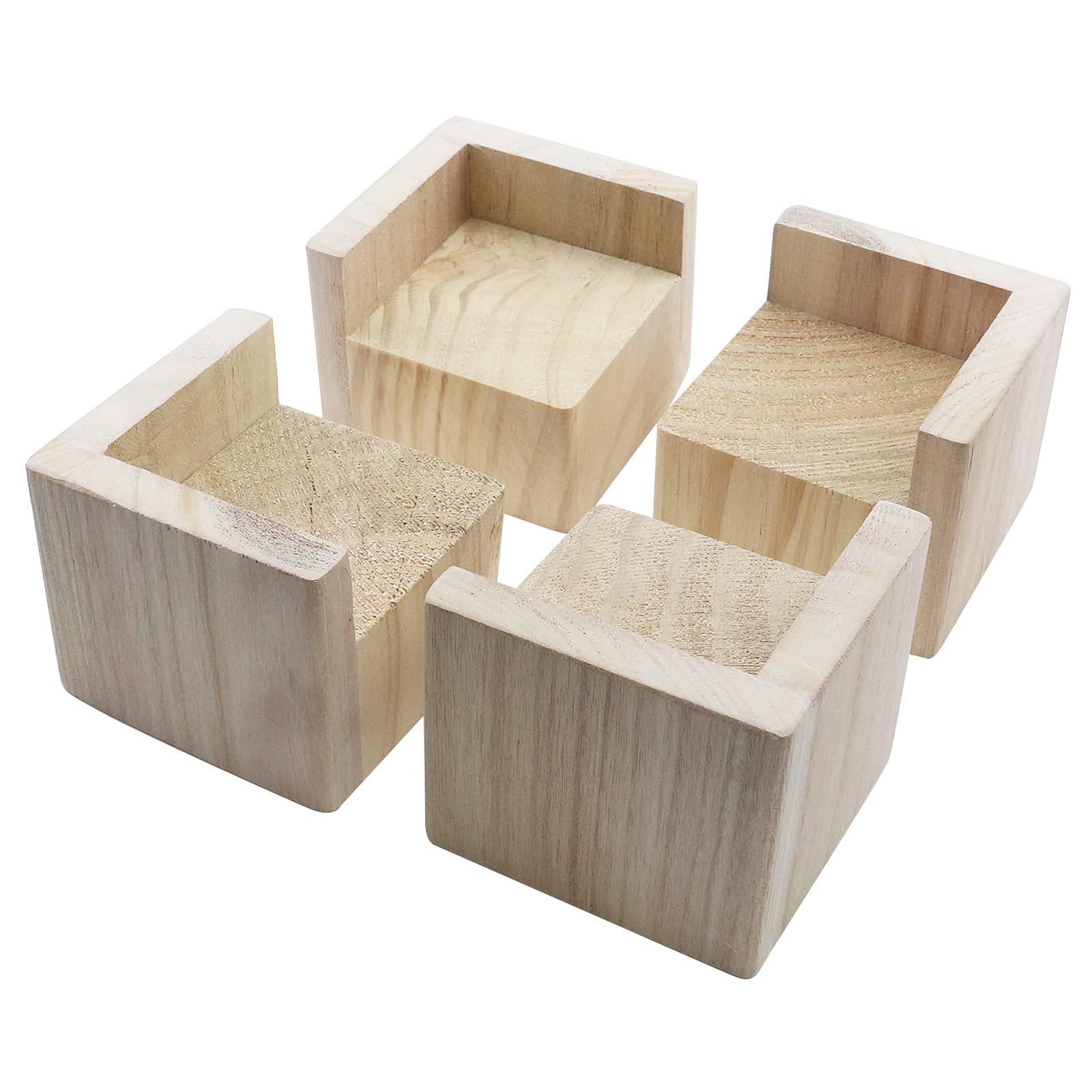 T Tulead Square Bed Riser Blocks Wood Bed Lifters Furniture Riser Blocks 50mm Bed Elevator Blocks Sofa Table Riser Blocks Pack of 4