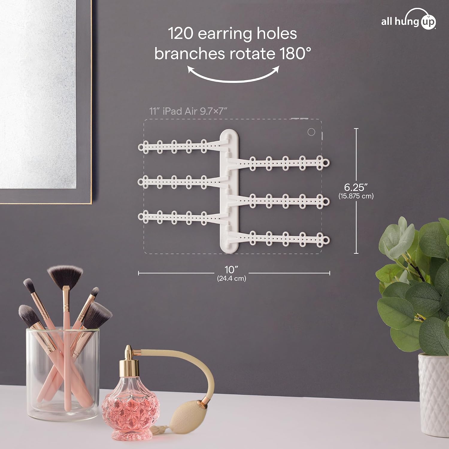 6-Tier Hanging Wall Jewelry Organizer, Earring, Necklace, Ring Holder-White