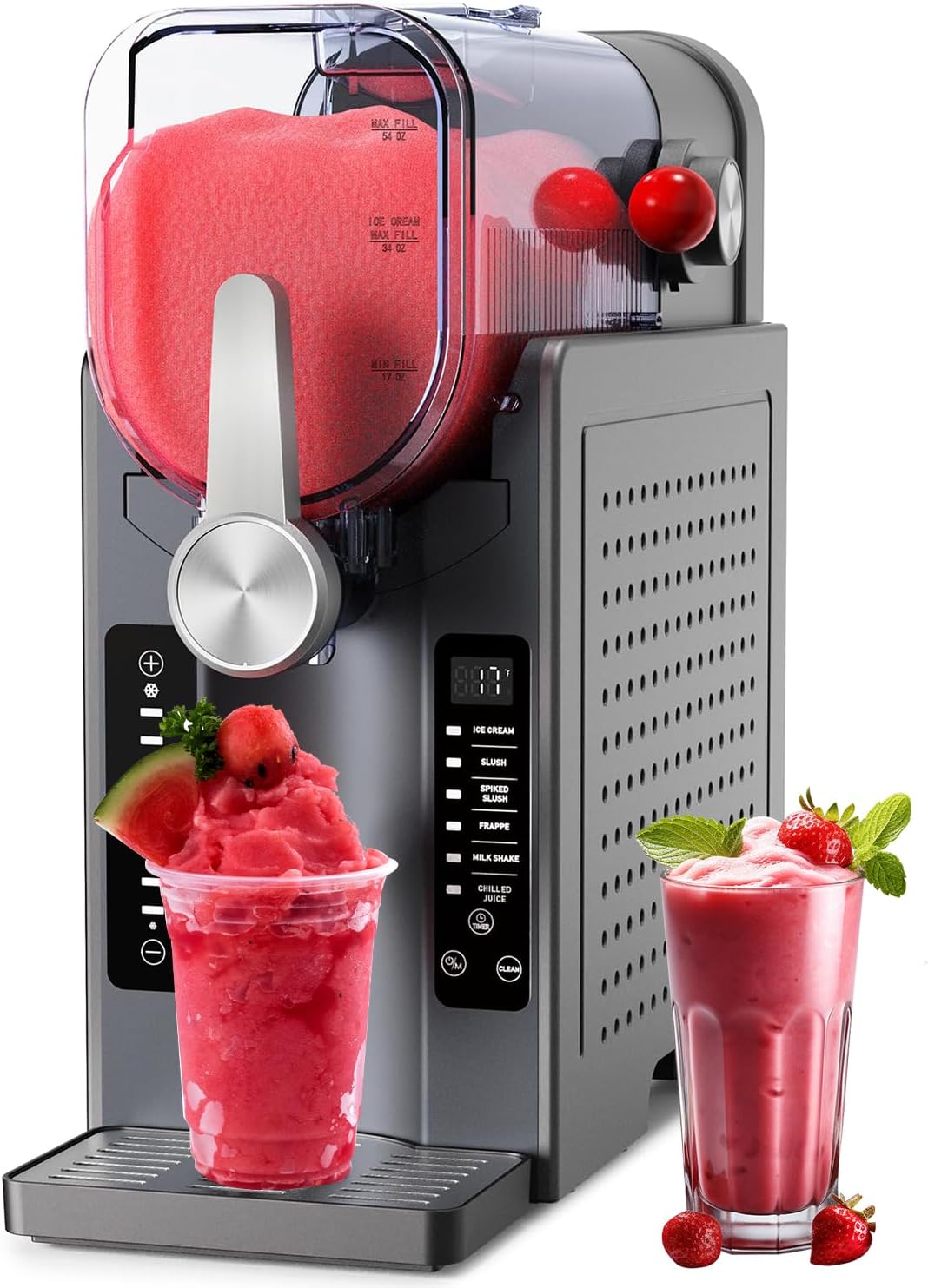 Angju Slushie Machine,No Ice Needed All-in-One Slushy Maker for Home, Real-Time Temp Display, Auto-Clean, 6 Preset | Frozen Margaritas, Cocktails, Frappés, Ice Cream, Smoothies, Milkshakes