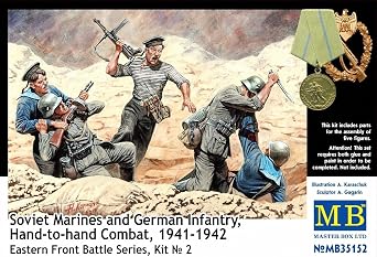 Master Box Hand to Hand Combat Soviet Marines and German Infantry Eastern Front 1941-42 5 Figure Model Building Kits 135 Scale