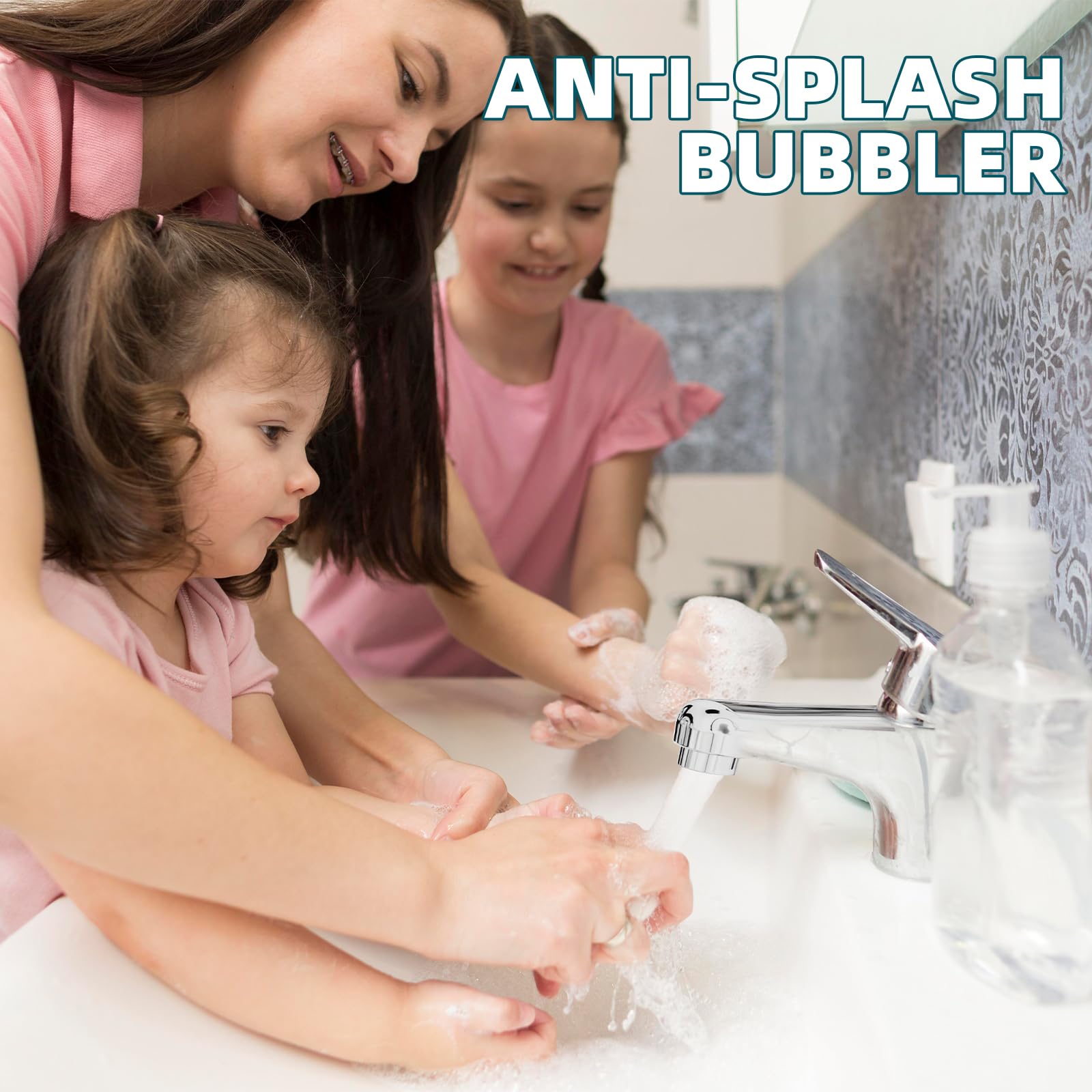 VOLTIX Rubinetto Bagno Lavabo Monocomando, Miscelatore Lavabo con Flessibili da 40cm, Rubinetto Bagno Cromato Facile da Installare, Design Moderno per Lavandini