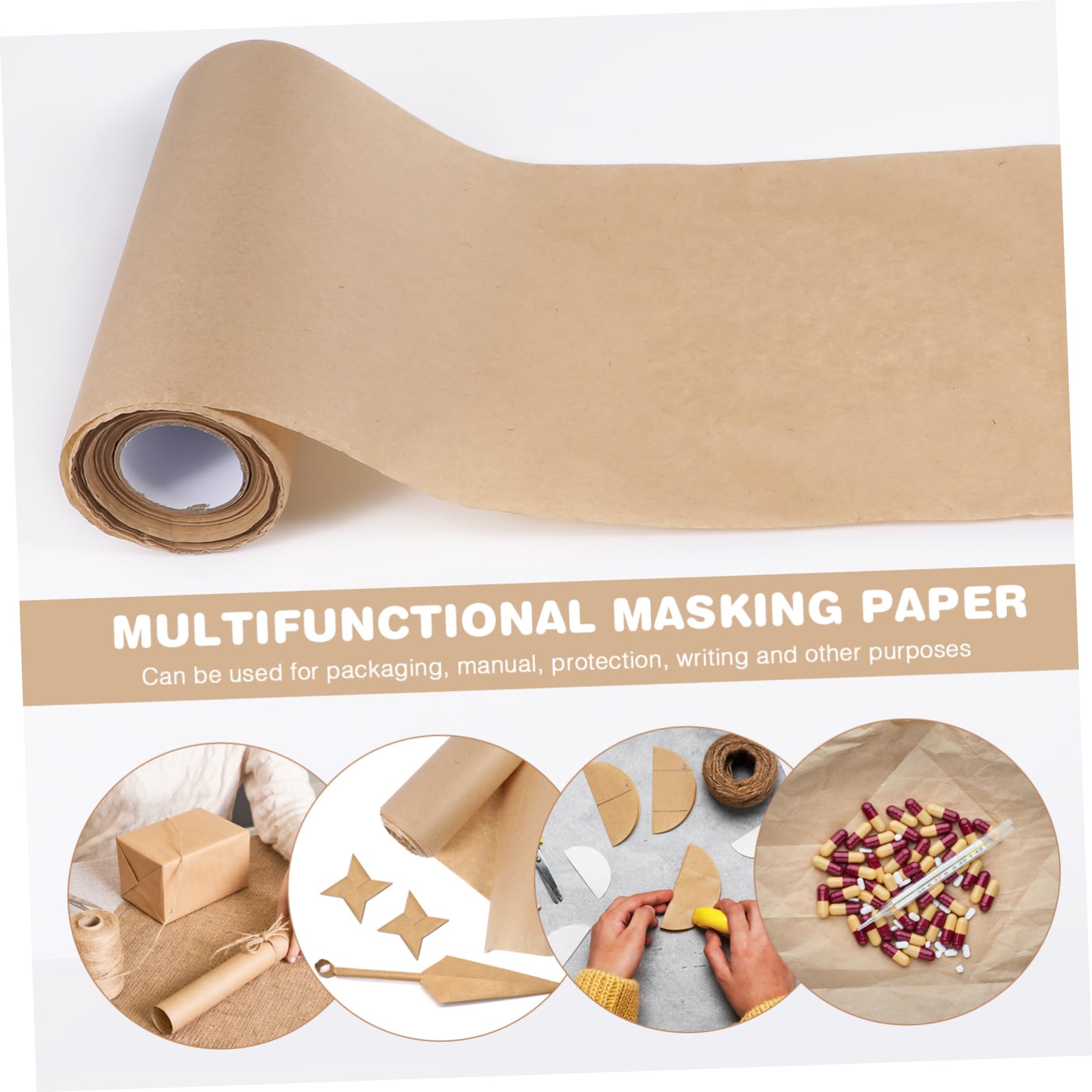 minkissy Braunes Kraftpapierrolle Geschenkpapier Packpapier Blumenstraußpapier Bastelpapier Naturpapier Blumenverpackungspapier Reißfestes Verpackungsmaterial