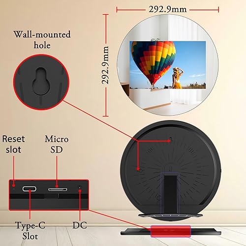Miniatura 24 de SAMMIX Marco de fotos digital de 10.1 pulgadas, WiFi, marco de fotos digital electrónico, pantalla táctil IPS, 16 GB, mesa y montaje en pared, Negro