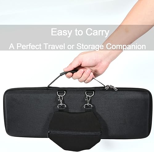 Miniatura 7 de RAIACE Estuche rígido de almacenamiento compatible con teclado mecánico inalámbrico de rendimiento iluminado Logitech MX (solo funda), color negro